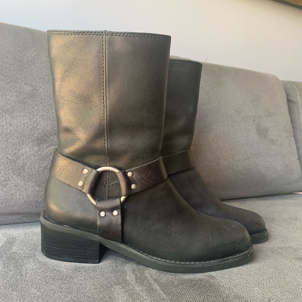 Black Genuine Leather Boots